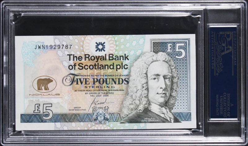 Jack Nicklaus Authentic Signed 5 Pound Royal Bank of Scotland Note PSA