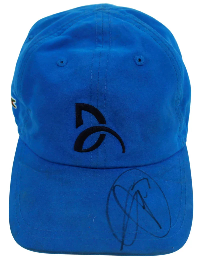 Novak Djokovic Authentic Signed Blue Lacoste Match Used Hat BAS