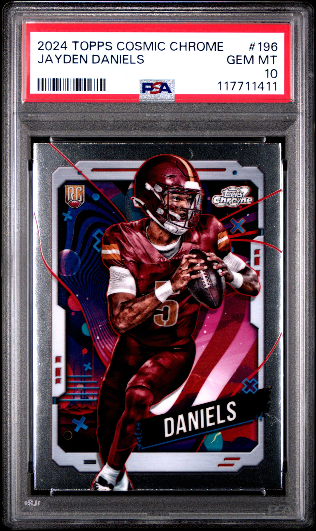 Graded 2024 Topps Cosmic Chrome Jayden Daniels #196 Rookie RC Football Card PSA 10 Gem Mint