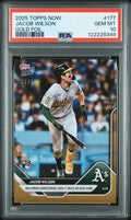 Graded 2025 Topps Now Jacob Wilson #177 Gold /50 Rookie RC Baseball Card PSA 10 Gem Mint