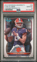 Graded 2022 Topps Bowman University Cade Klubnik #42 Chrome Prospects Rookie RC Football Card PSA 10 Gem Mint
