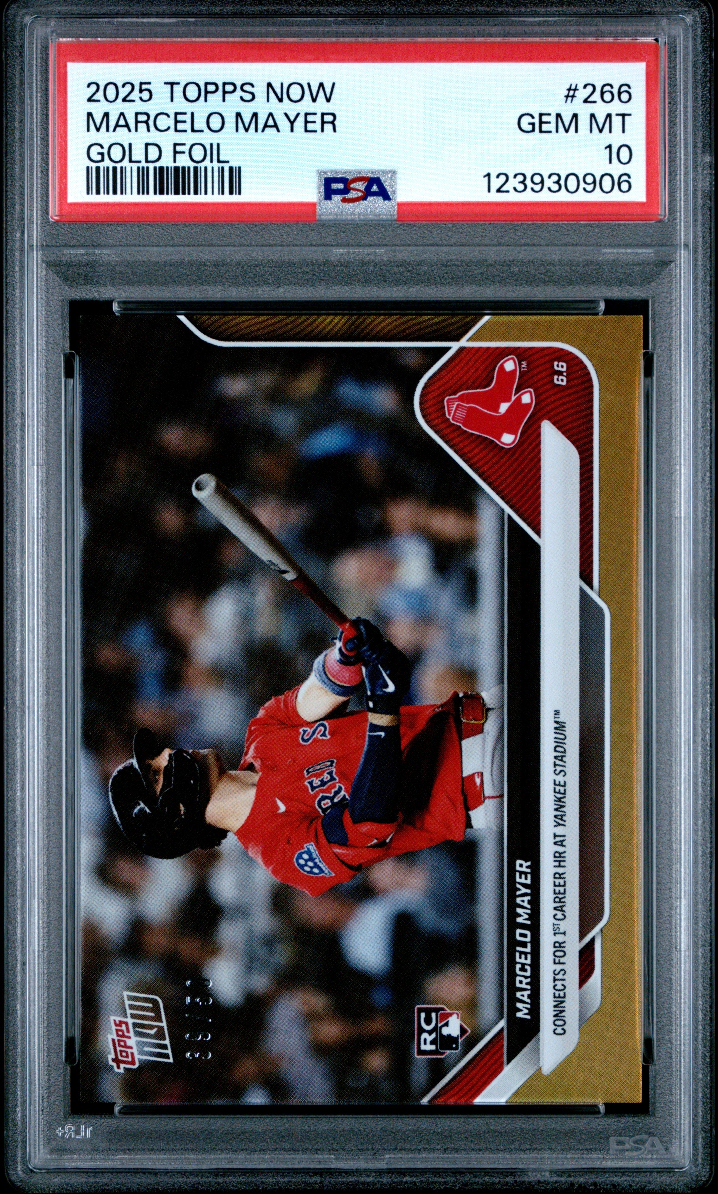 Graded 2025 Topps Now Marcelo Mayer #266 Gold Foil /50 Rookie RC Baseball Card PSA 10 Gem Mint