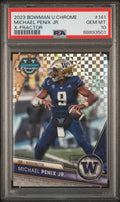 Graded 2023 Bowman U Chrome Michael Penix Jr. #141 Xfractor Rookie RC Football Card PSA 10 Gem Mint