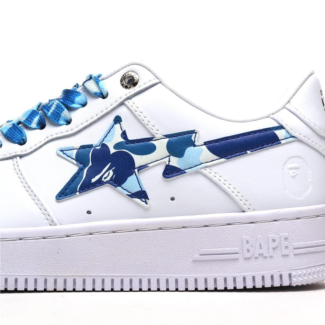A Bathing Ape Bape Sta Low Camo White Blue Sneakers
