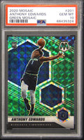 Graded 2020-21 Panini Mosaic Anthony Edwards #201 Green Mosaic Rookie RC Basketball Card PSA 10 Gem Mint