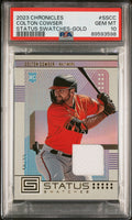 Graded 2023 Panini Chronicles Colton Cowser #SSCC Status Swatches Gold /99 Rookie RC Baseball Card PSA 10 Gem Mint