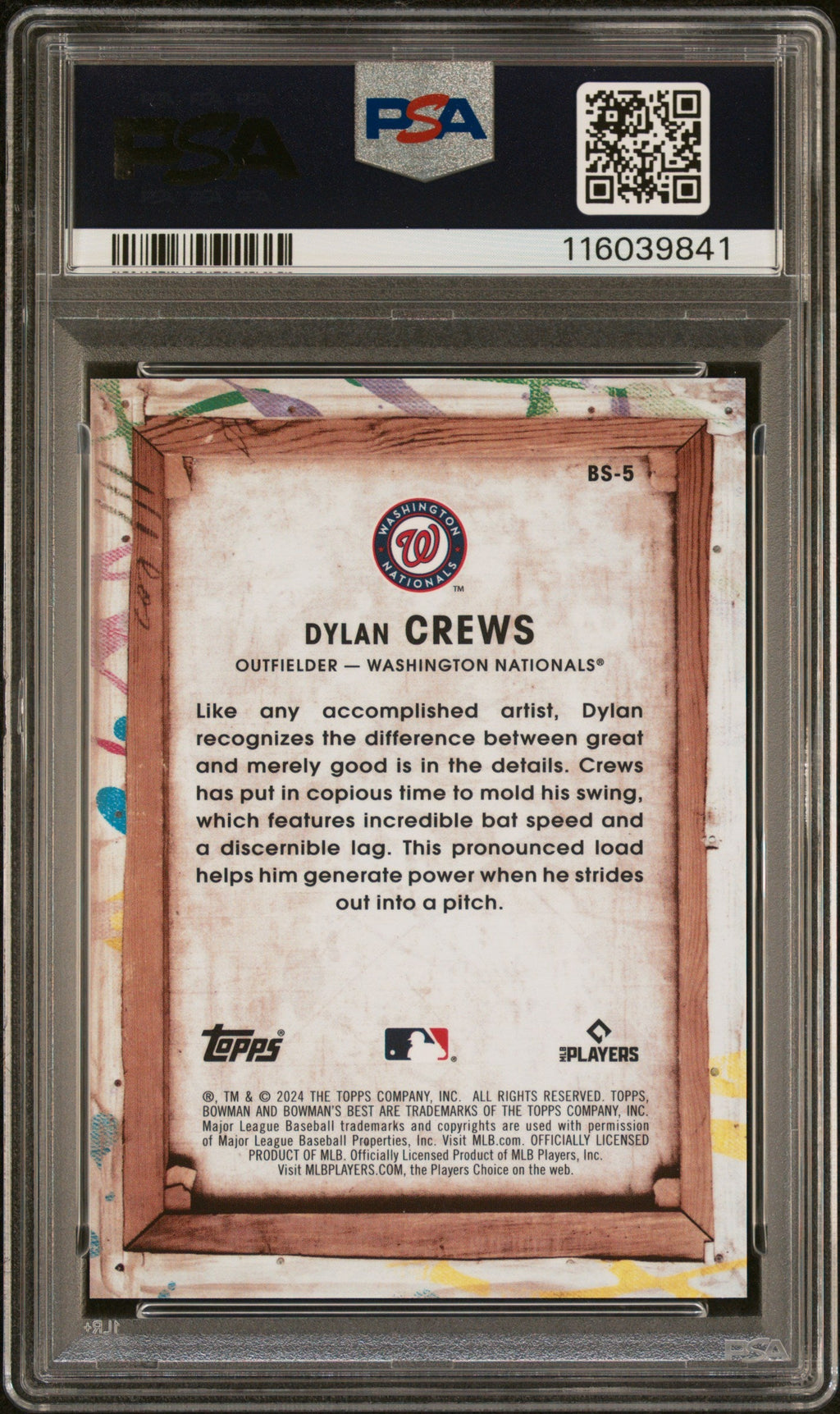 Graded 2024 Topps Bowmans Best Dylan Crews #BS5 Bowman Showpieces Rookie RC Baseball Card PSA 10 Gem Mint