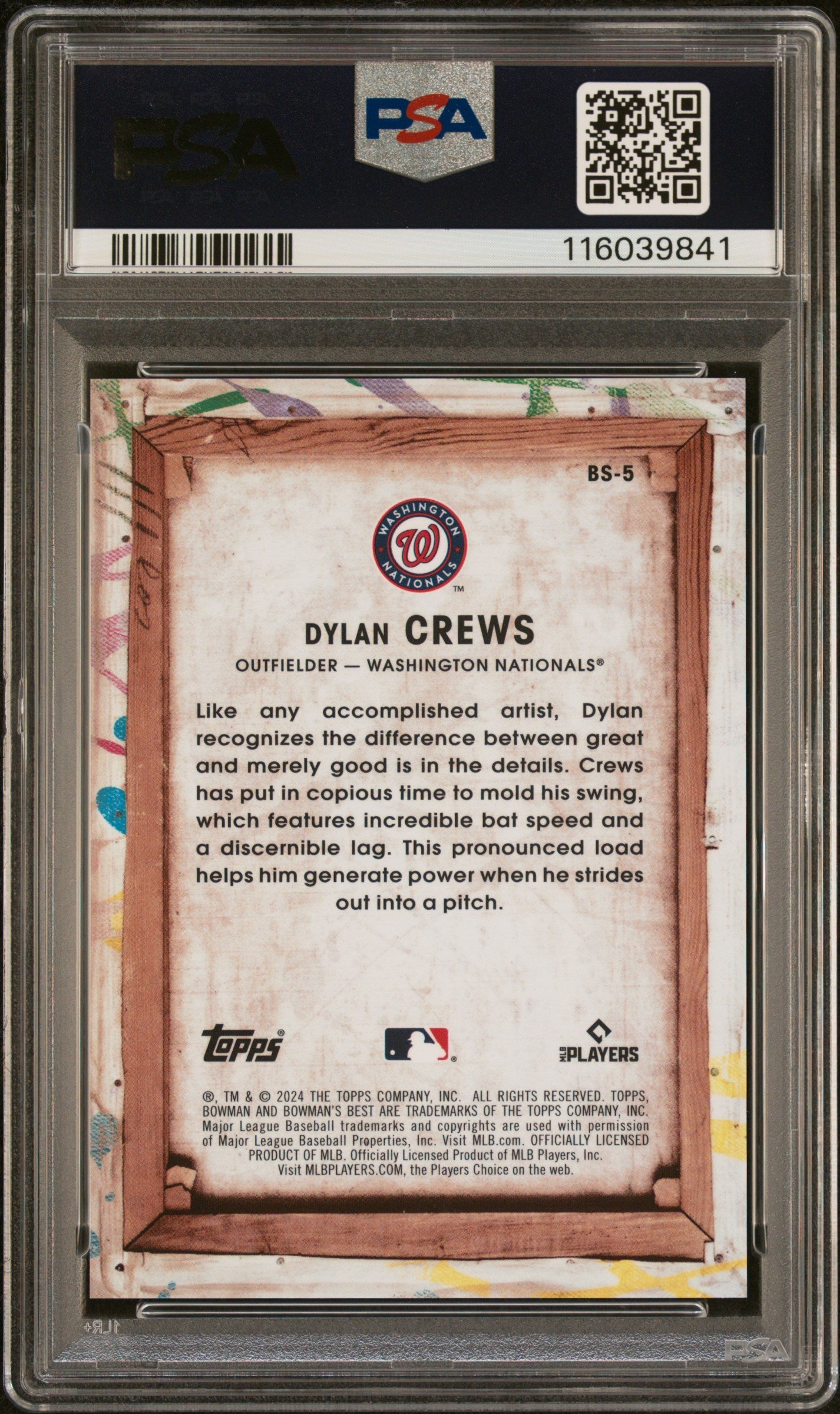 Graded 2024 Topps Bowmans Best Dylan Crews #BS5 Bowman Showpieces Rookie RC Baseball Card PSA 10 Gem Mint