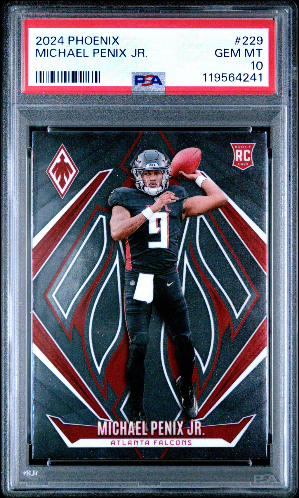 Graded 2024 Panini Phoenix Michael Penix Jr #229 Rookie RC Football Card PSA 10 Gem Mint