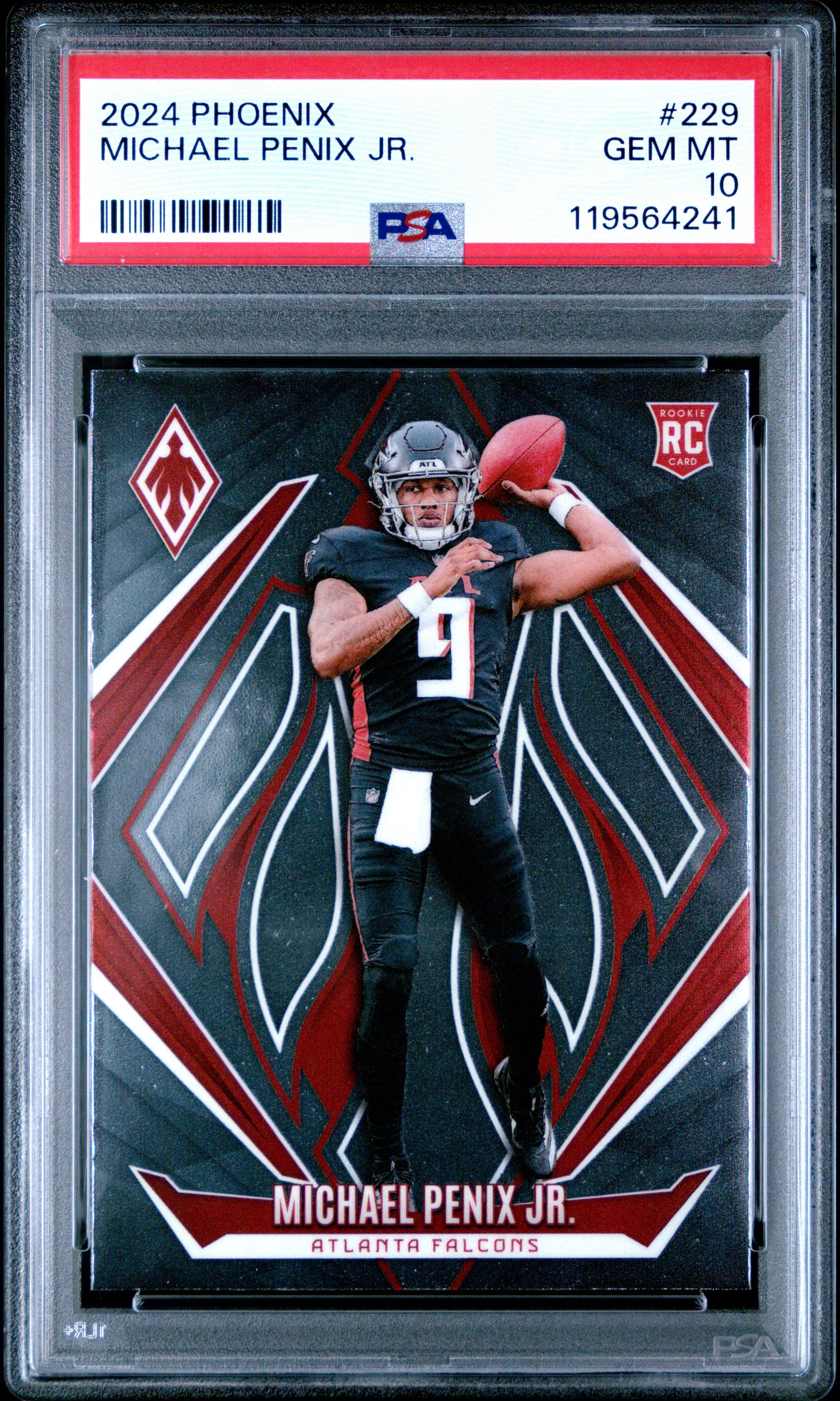 Graded 2024 Panini Phoenix Michael Penix Jr #229 Rookie RC Football Card PSA 10 Gem Mint